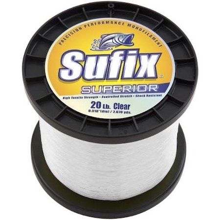 Sufix Superior Monofilament Line 80Lb 655Yd Clear 1Lb Spool 645-180